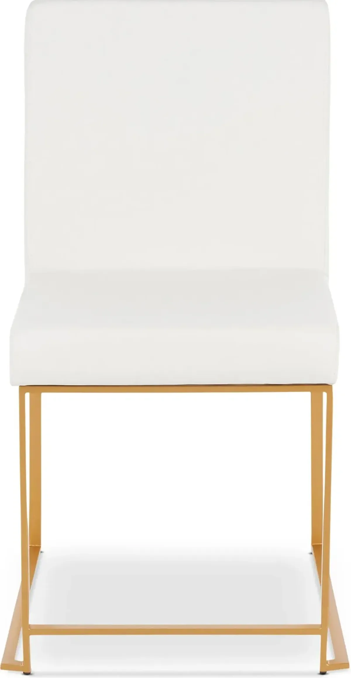 Reine Set of 2 Vegan Leather Dining Chairs - Gold/White