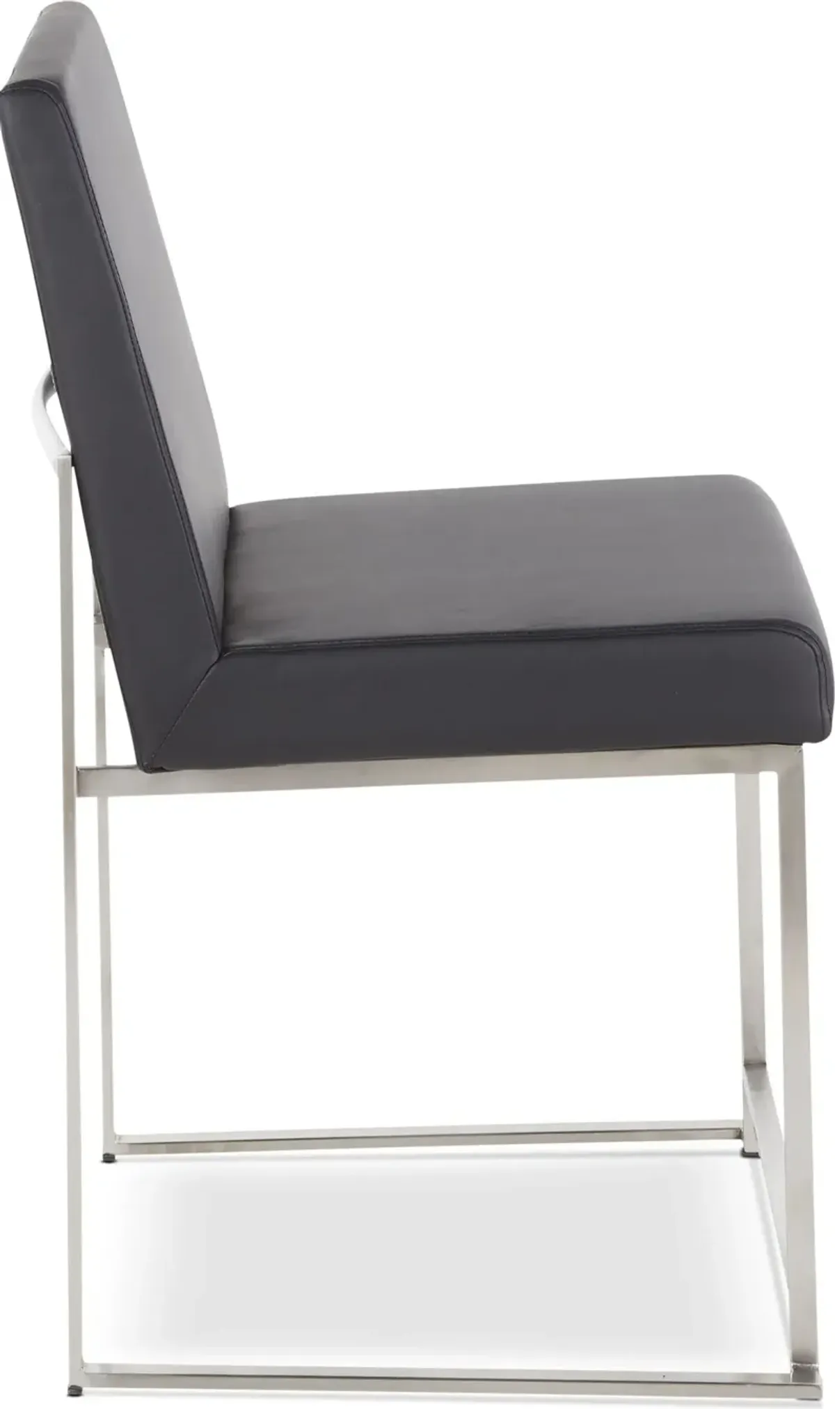 Reine Set of 2 Vegan Leather Dining Chairs - Steel/Black