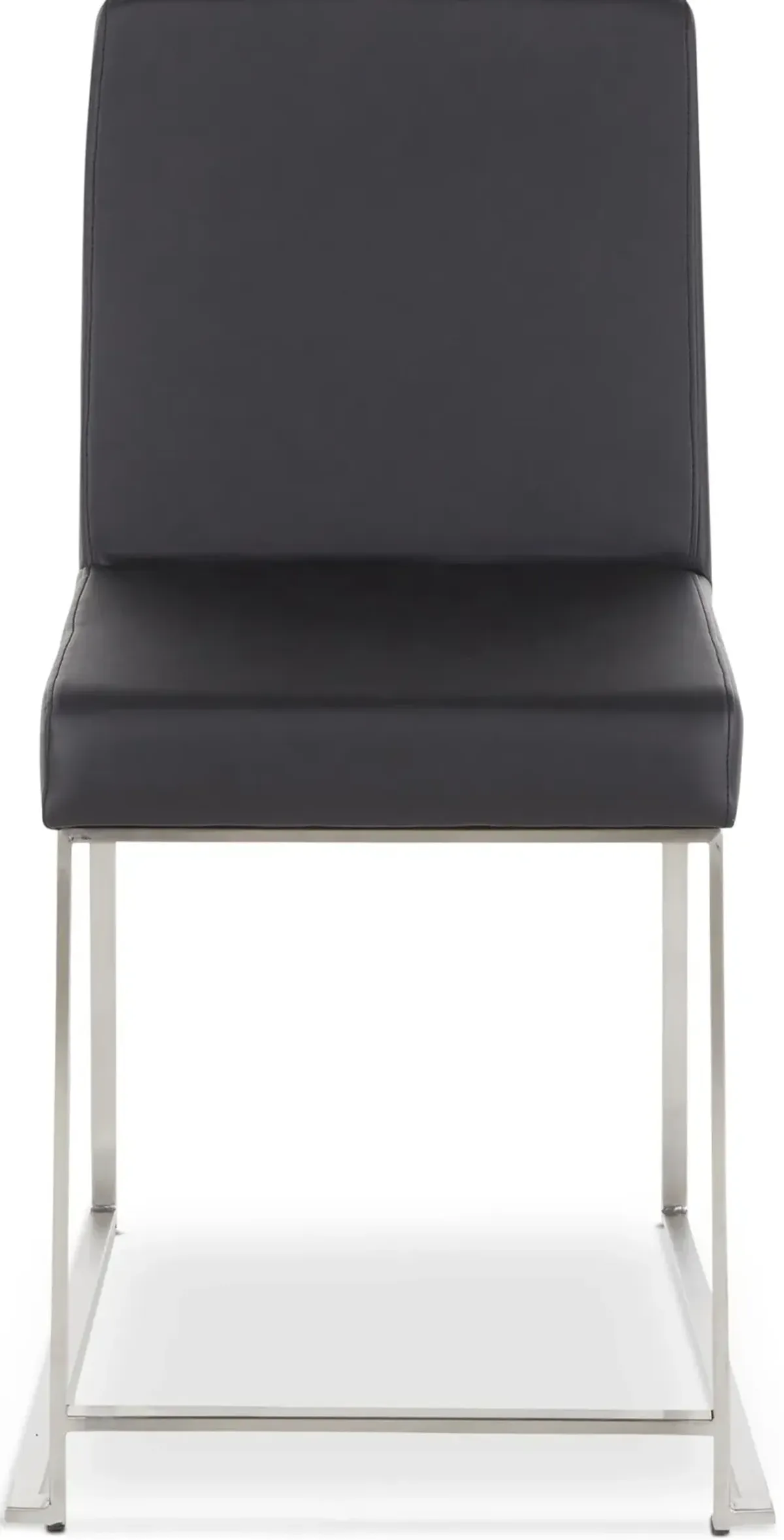 Reine Set of 2 Vegan Leather Dining Chairs - Steel/Black