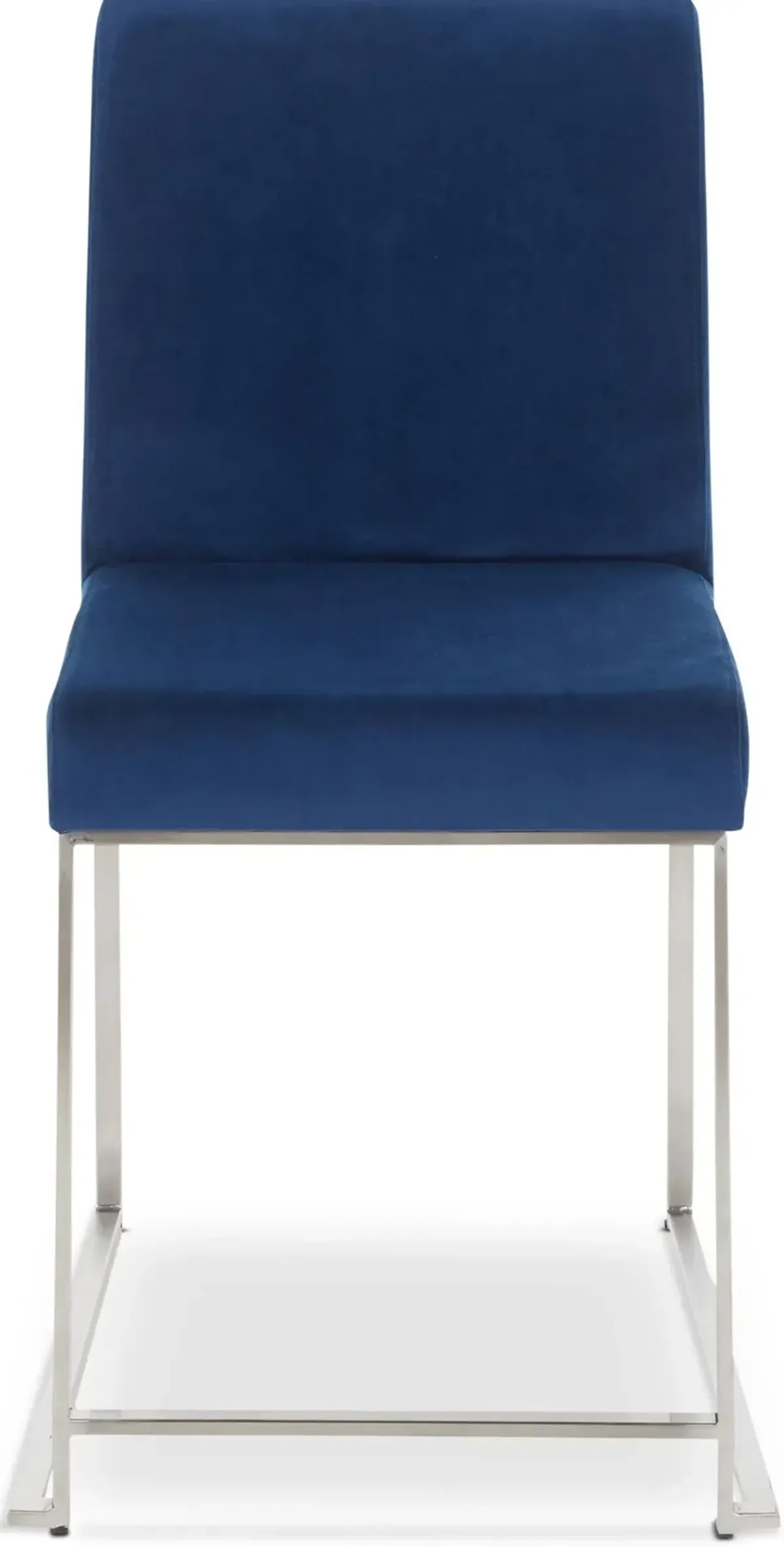 Reine Set of 2 Velvet Dining Chairs - Steel/Blue