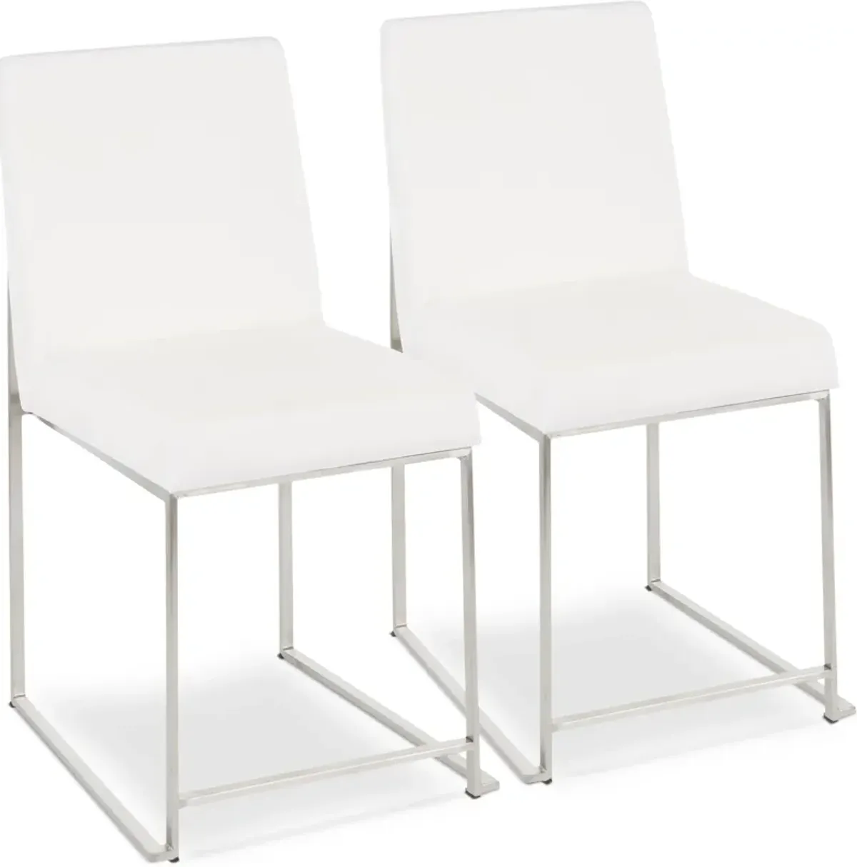 Reine Set of 2 Velvet Dining Chairs - Steel/White