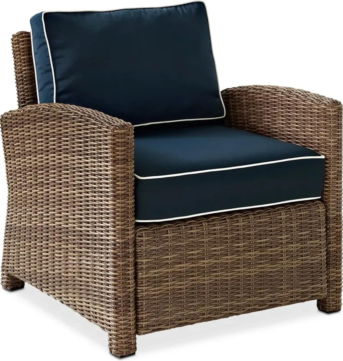 Destin Outdoor Sofa, 2 Chairs, End Table and Fire Table - Navy