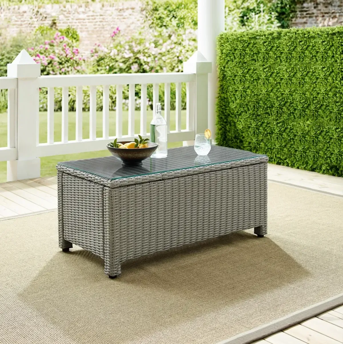 Destin Outdoor Rectangular Coffee Table - Gray