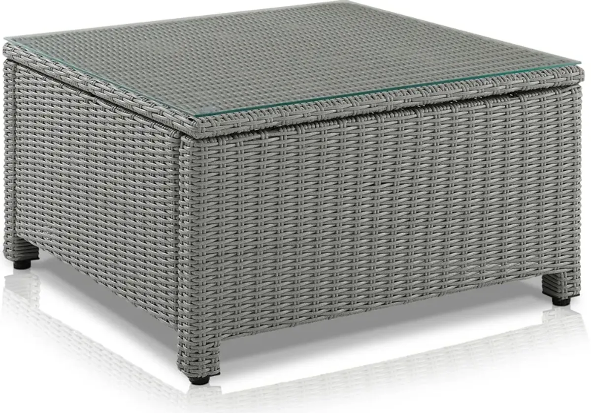 Destin Outdoor Square Coffee Table - Gray