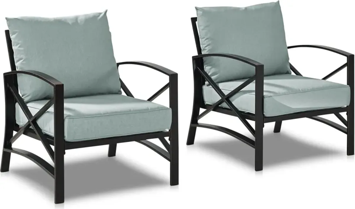 Clarion Set of 2 Outdoor Chairs - Mist/Bronze