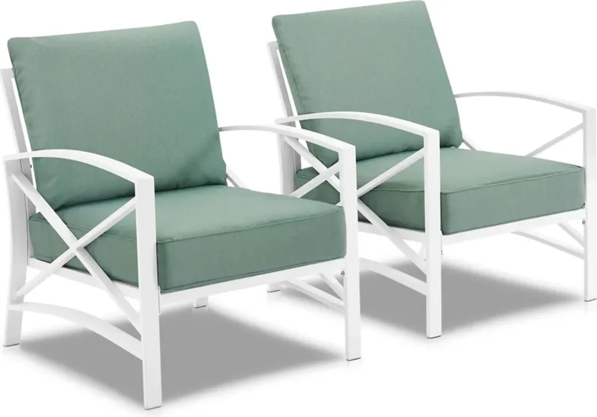 Clarion Set of 2 Outdoor Chairs - Mist/White