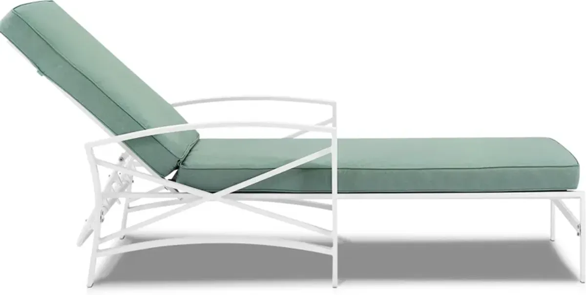 Clarion Outdoor Chaise Lounge - Mist/White