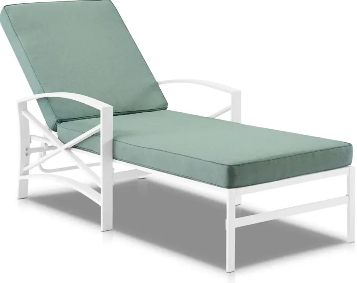 Clarion Outdoor Chaise Lounge - Mist/White