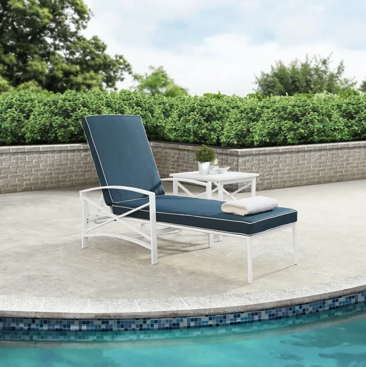 Clarion Outdoor Chaise Lounge - Navy