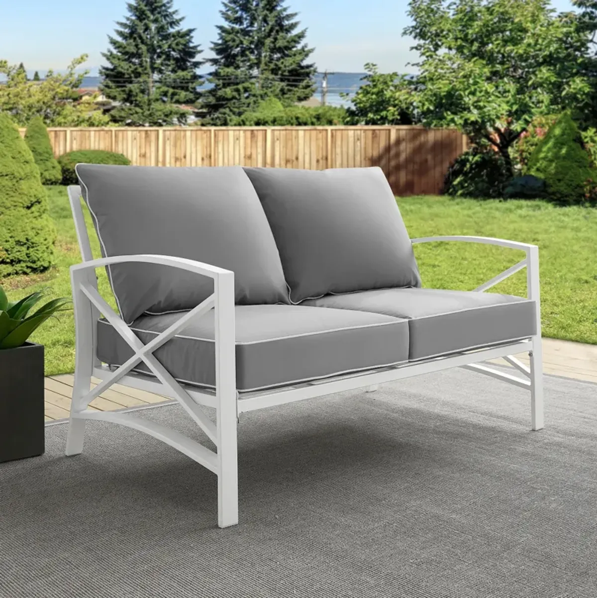 Clarion Outdoor Loveseat - Gray