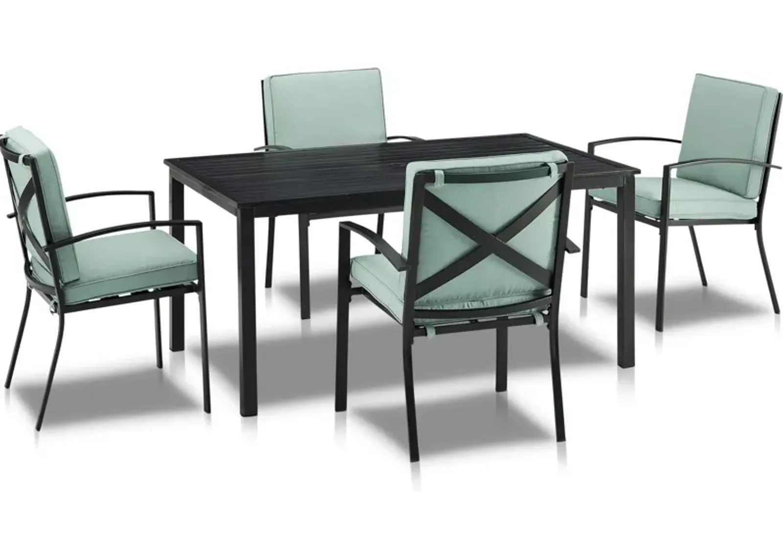 Clarion Outdoor Dining Table and 4 Dining Chairs - Mist