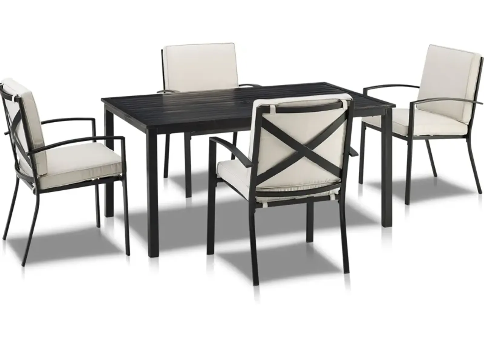 Clarion Outdoor Dining Table and 4 Dining Chairs - Oatmeal