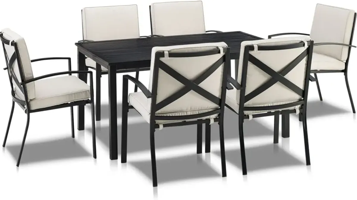 Clarion Outdoor Dining Table and 6 Dining Chairs - Oatmeal