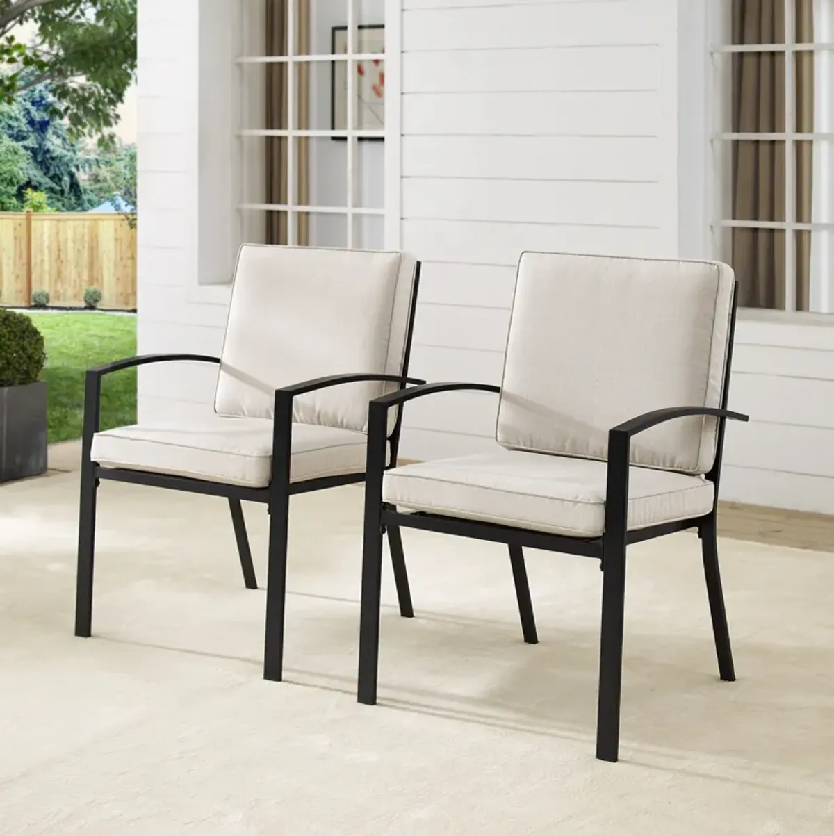 Clarion Set of 2 Outdoor Dining Chairs - Oatmeal