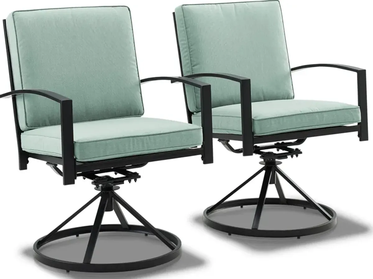 Clarion Set of 2 Outdoor Swivel Chairs - Mist