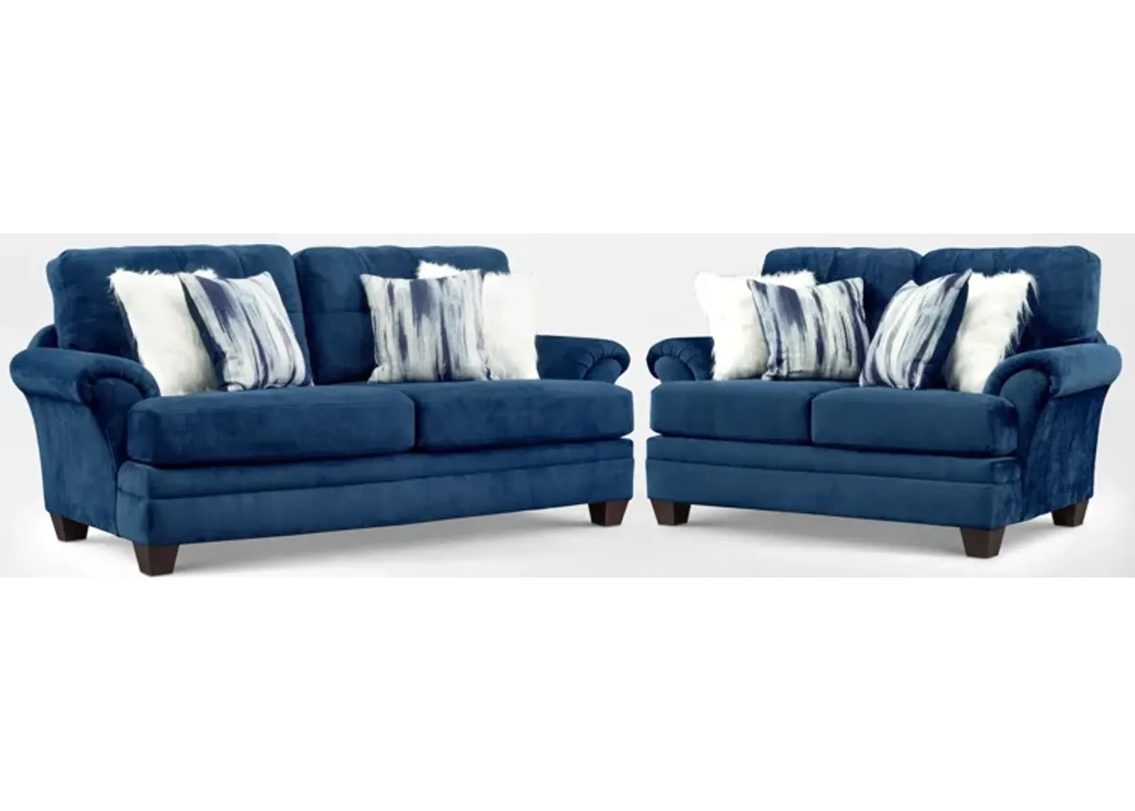 Cordelle Sofa and Loveseat Set - Blue