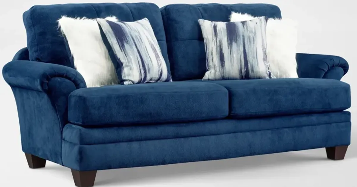 Cordelle Sofa, Loveseat and Swivel Chair - Blue