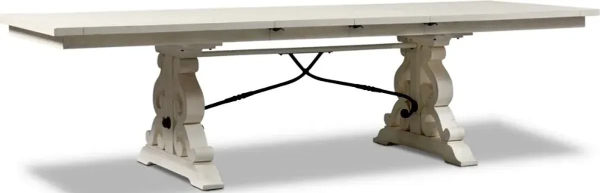 Charthouse Rectangular Extendable Dining Table, 2 Host Chairs, 2 Dining Chairs and Bench - Alabaster