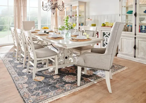 Charthouse Rectangular Extendable Dining Table, 2 Host Chairs and 4 Upholstered Dining Chairs - Alab