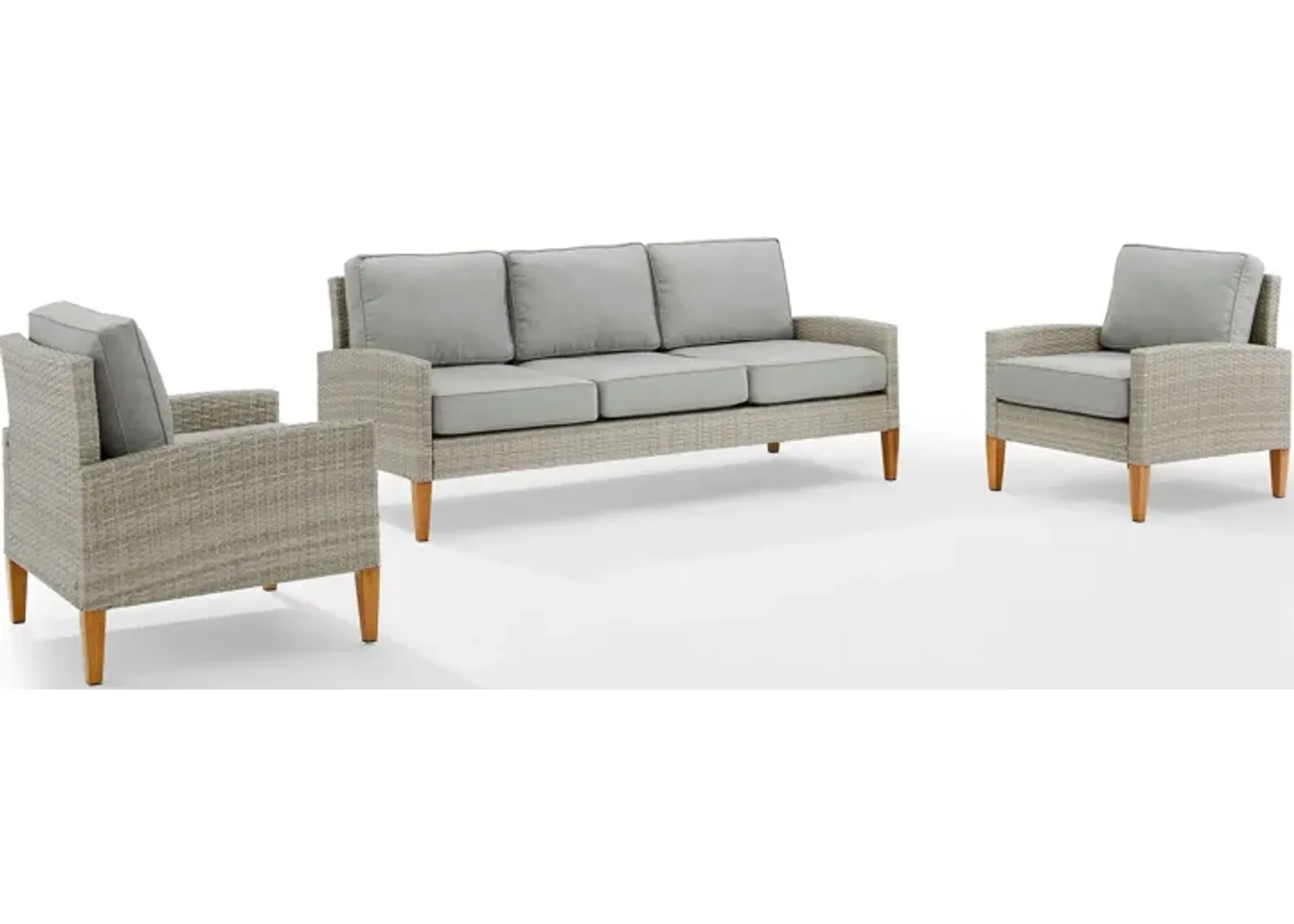 Capri Outdoor Sofa and Set of 2 Chairs