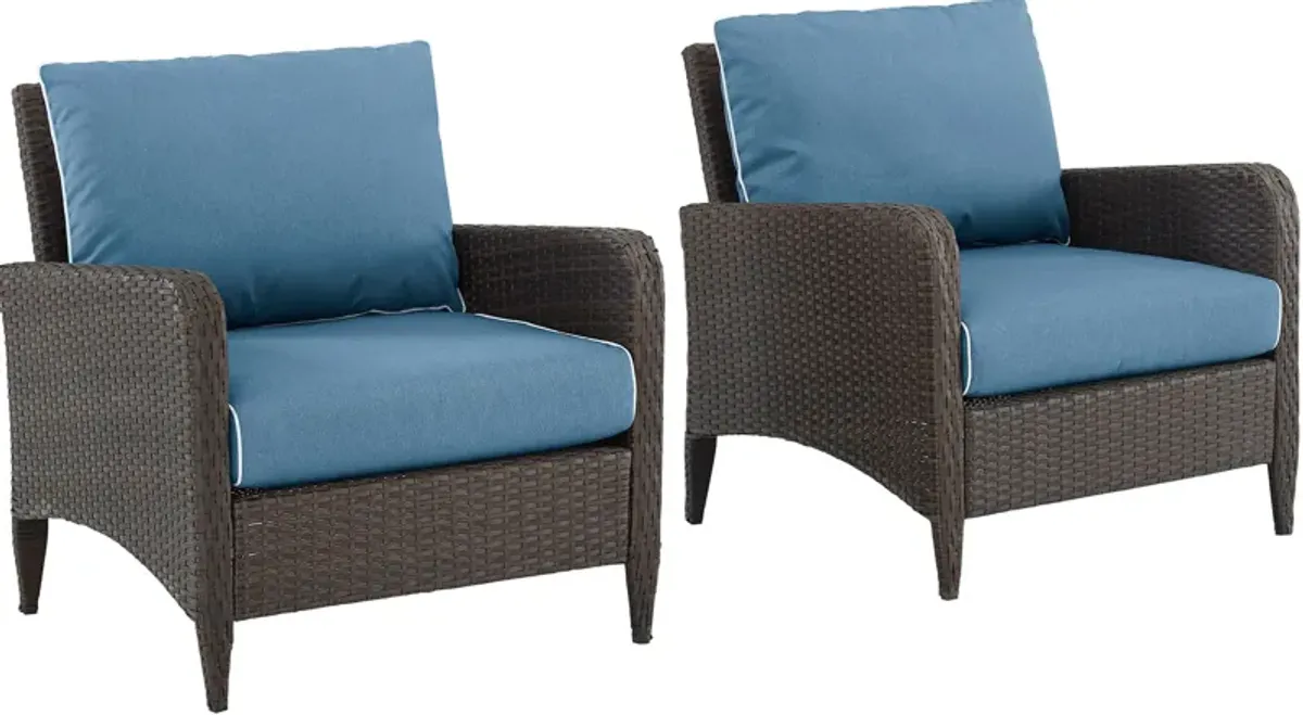 Corona Set of 2 Outdoor Chairs - Blue