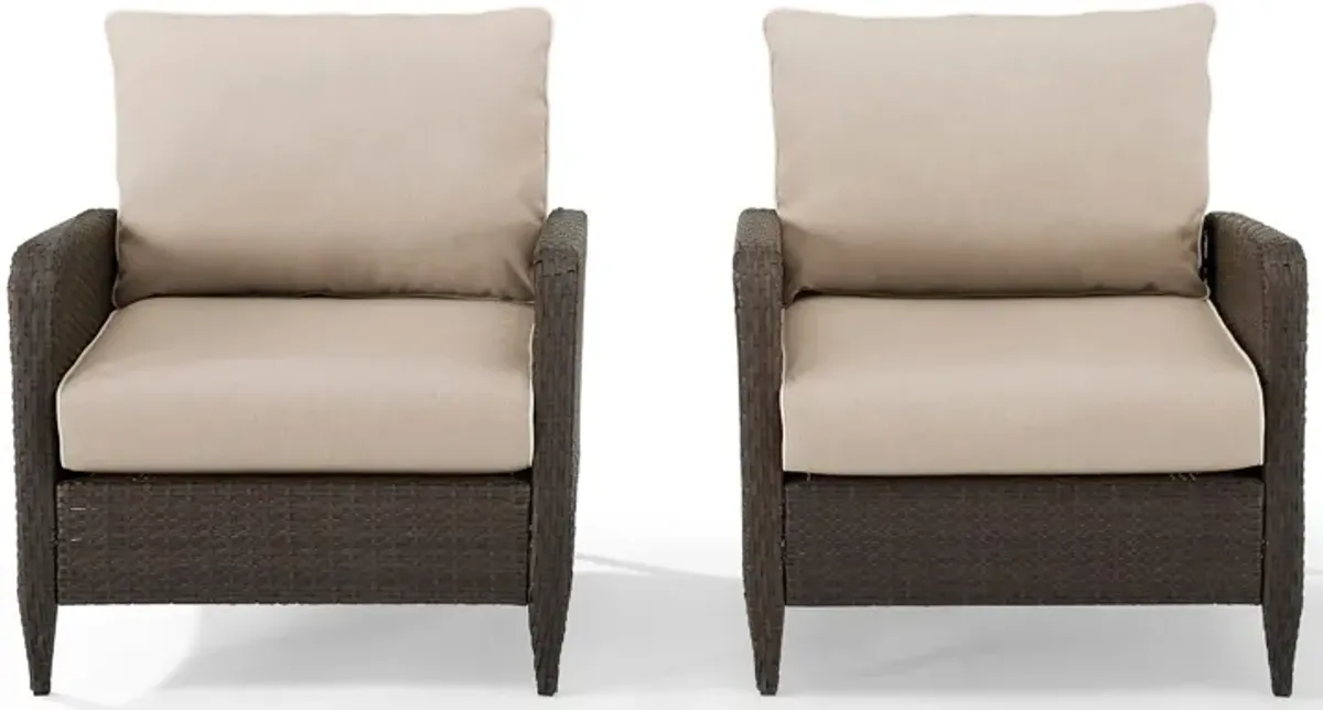 Corona Set of 2 Outdoor Chairs - Sand