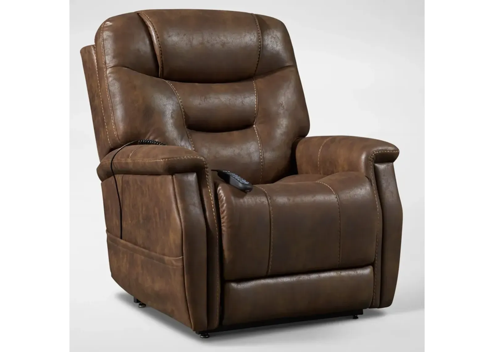 Cyrus Triple-Power Heated Lift Recliner - Brown