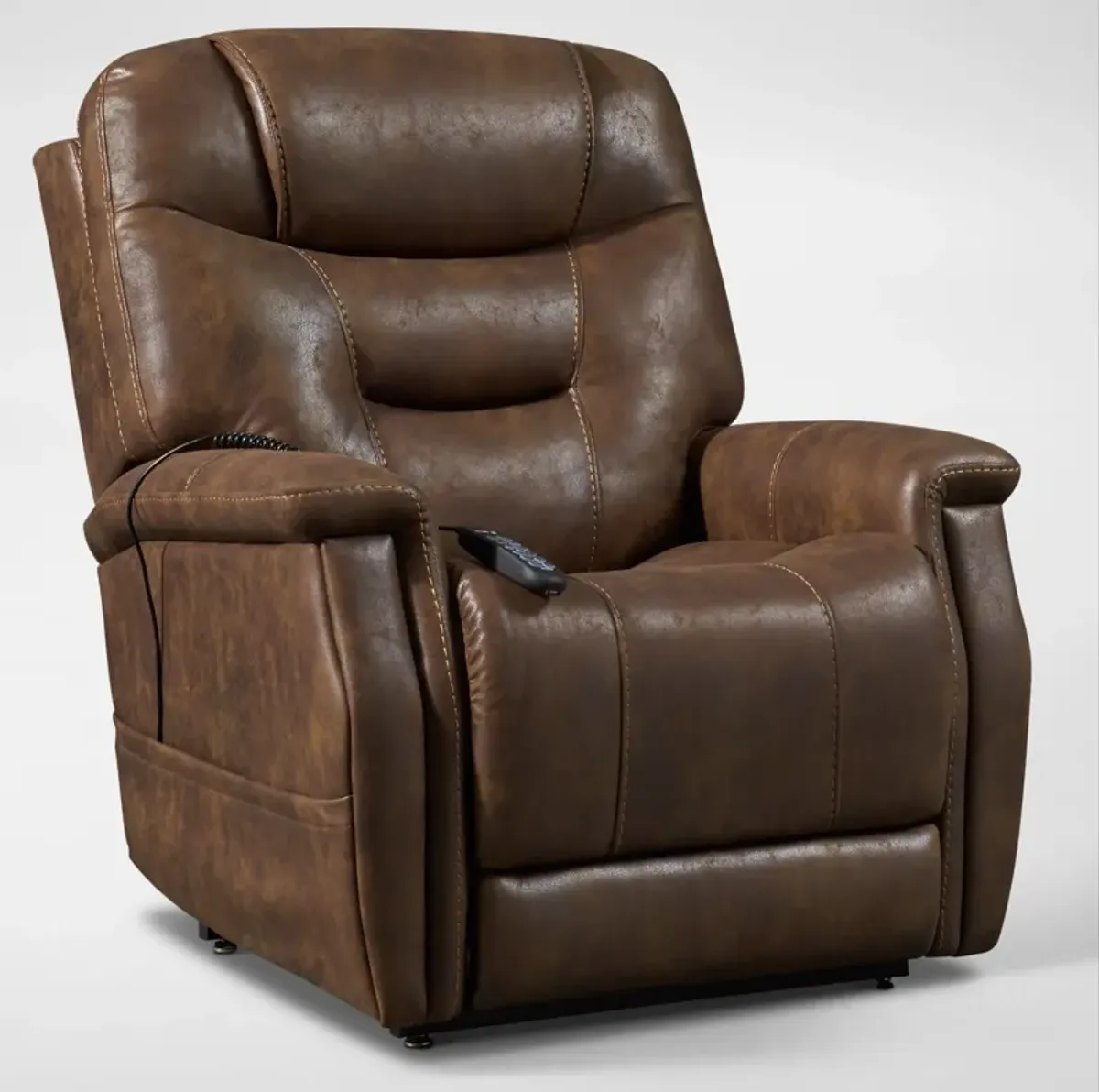 Cyrus Triple-Power Heated Lift Recliner - Brown