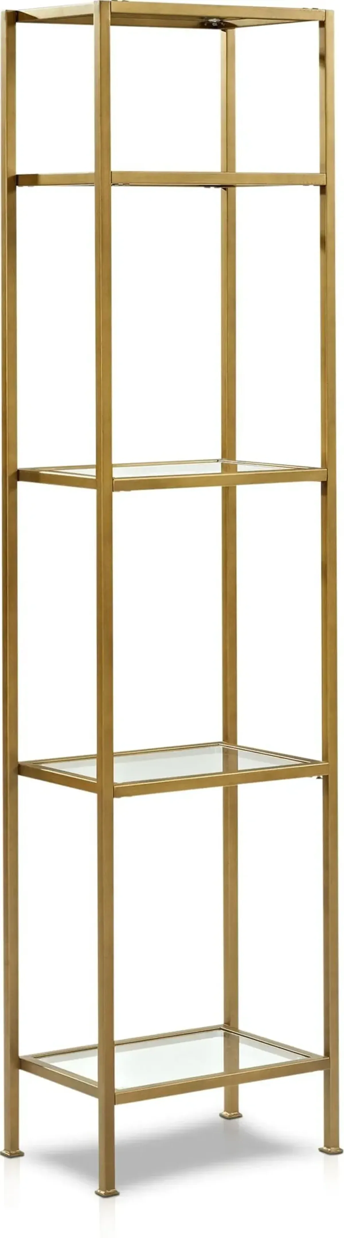 Shea Narrow Bookcase - Gold