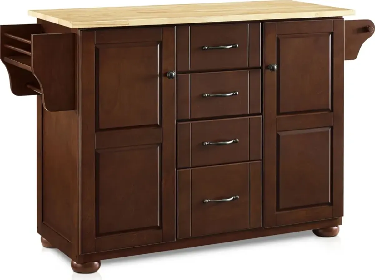 Ruth Kitchen Island - Wood Top