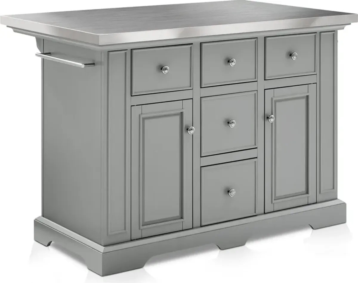 Wells Kitchen Island - Gray