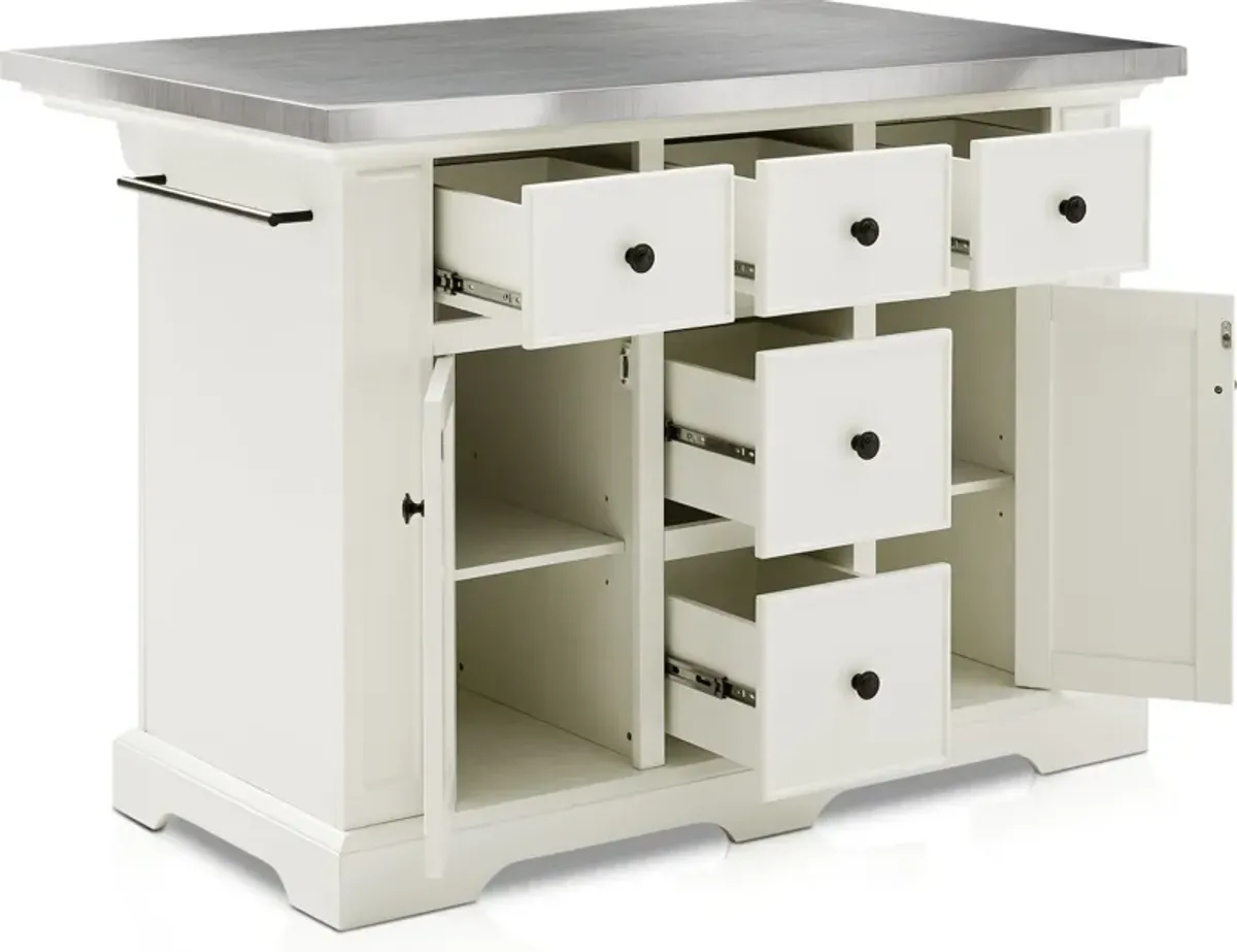 Wells Kitchen Island - White