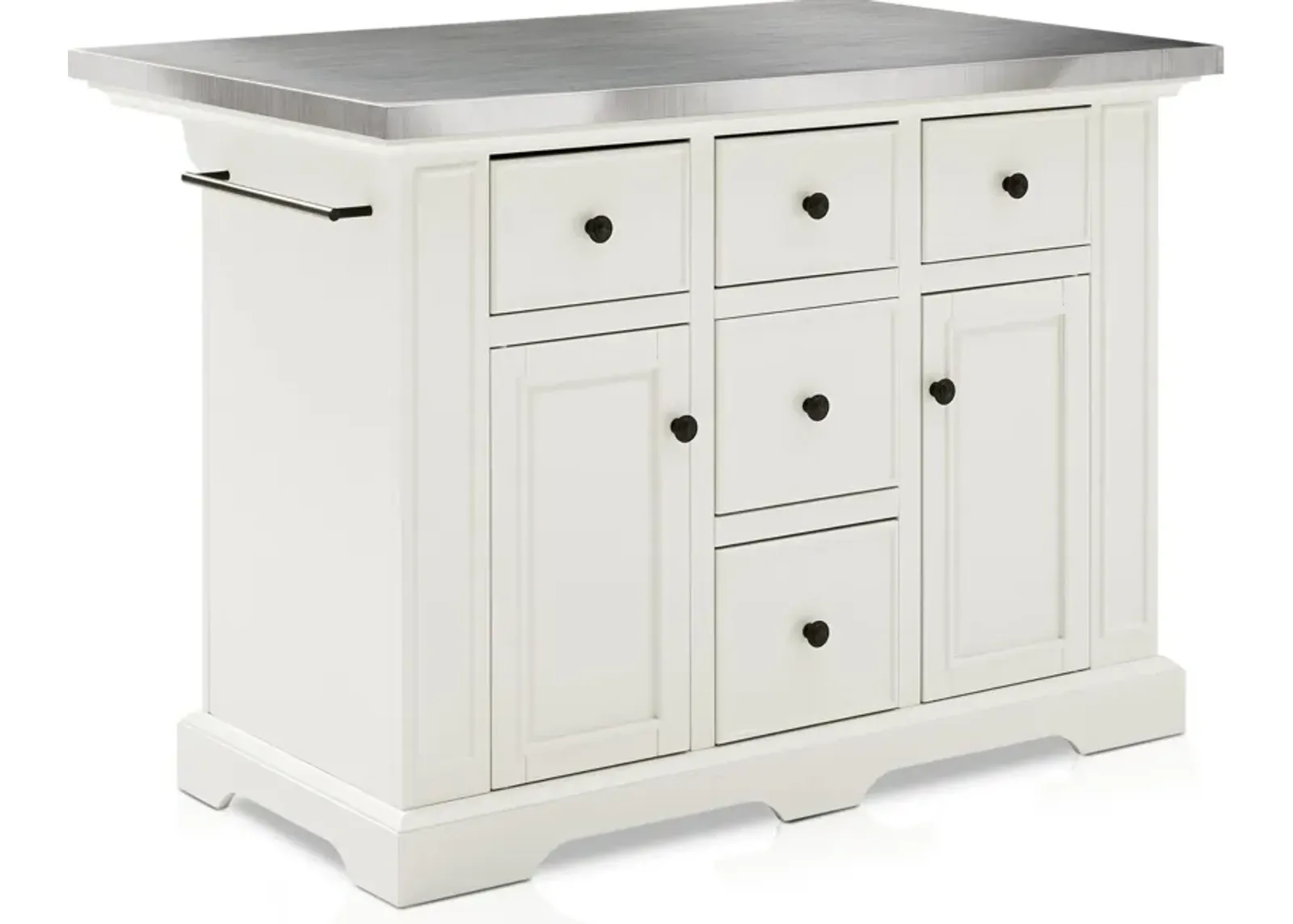 Wells Kitchen Island - White