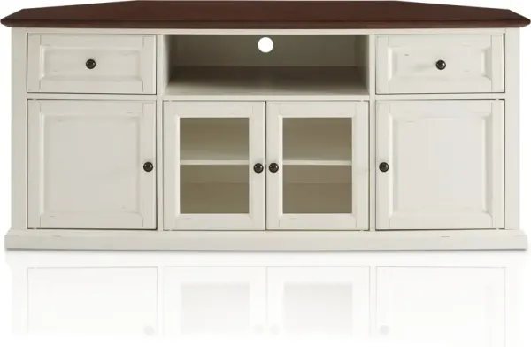 Gracie 60” Corner TV Stand - White