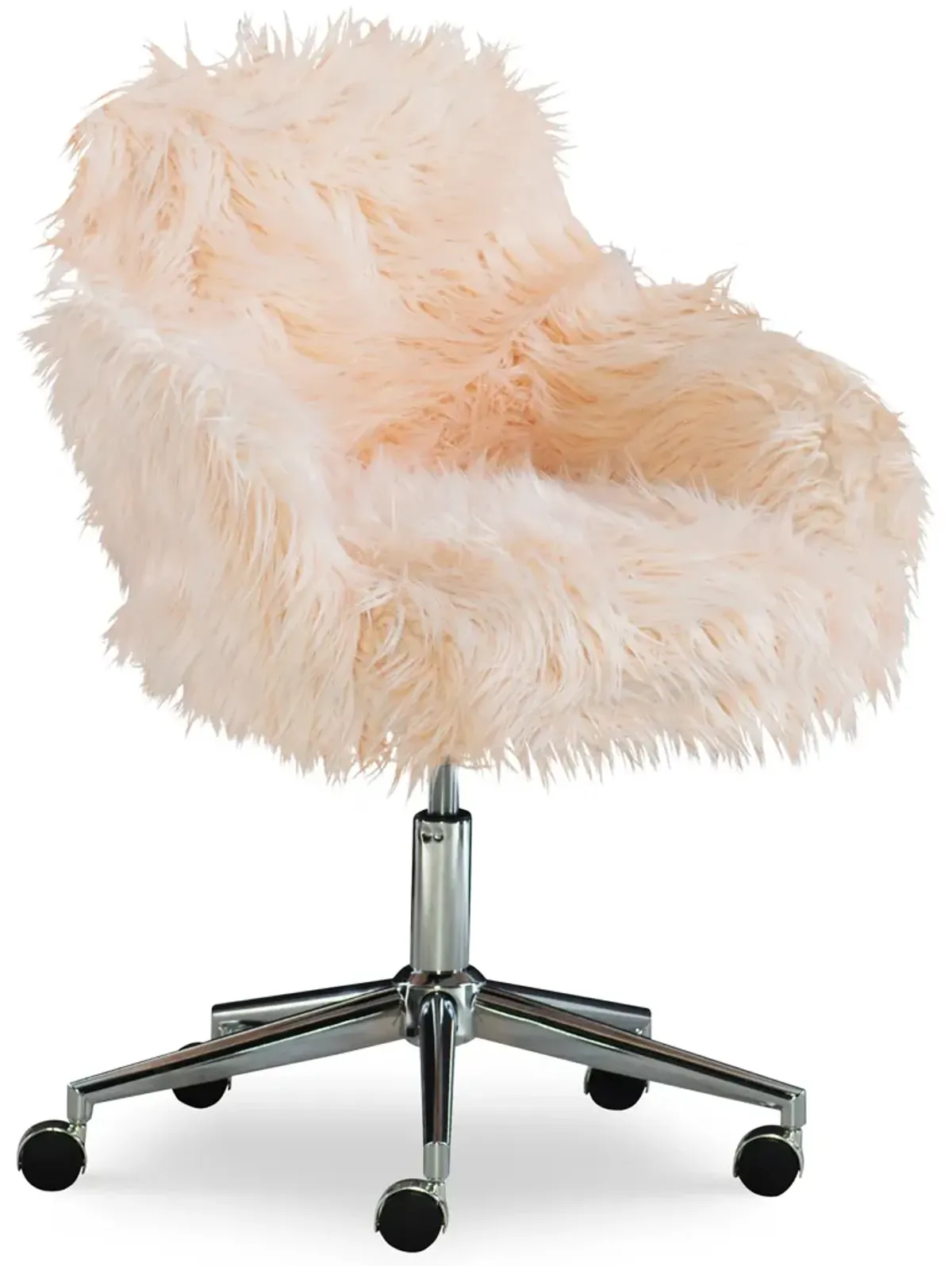 Iona Faux Fur Office Chair - Pink