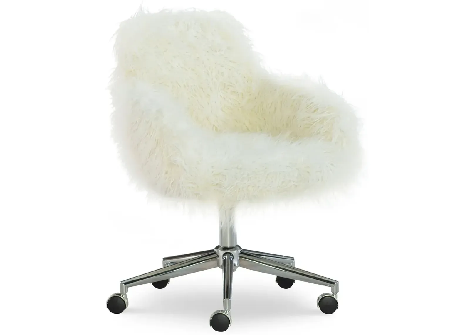 Iona Faux Fur Office Chair - White