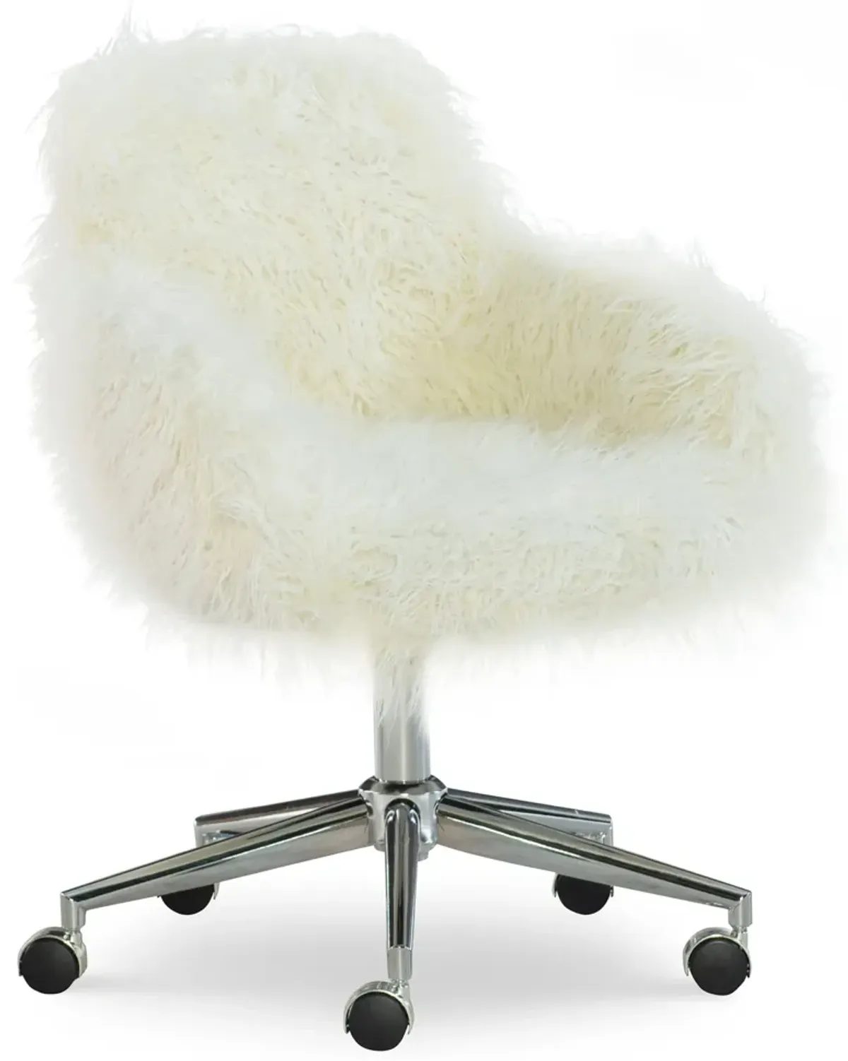 Iona Faux Fur Office Chair - White