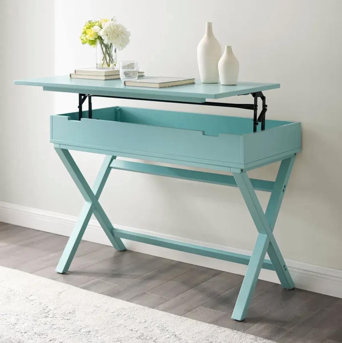 Shelby Lift-Top Desk - Turquoise