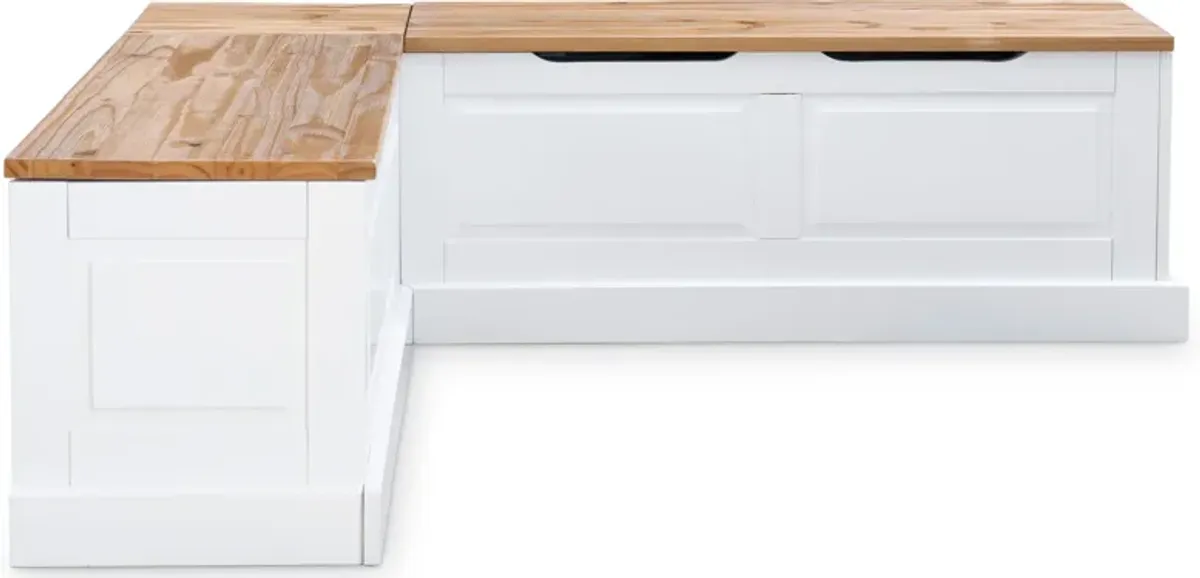 Porter Corner Backless Storage Bench - Natural