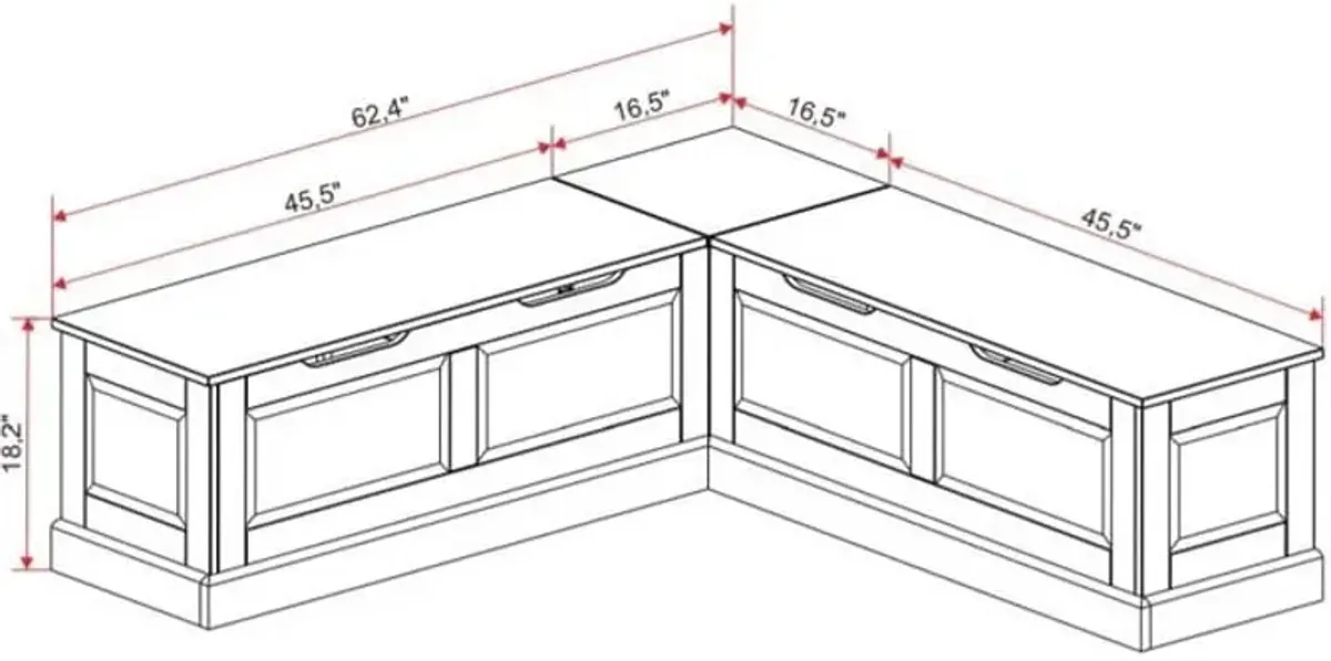 Porter Corner Backless Storage Bench - Natural