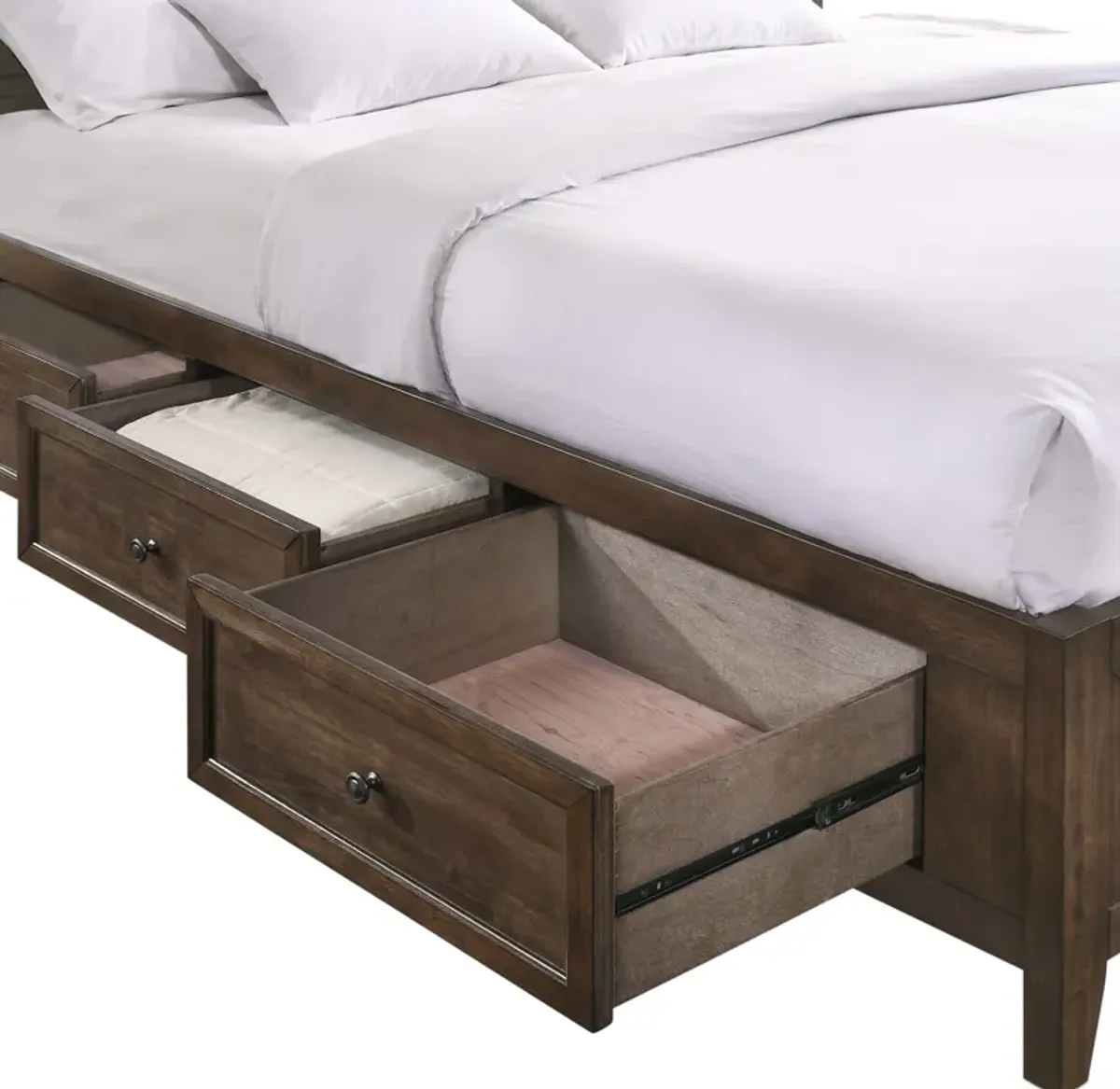 Lincoln Queen Storage Bed - Hickory