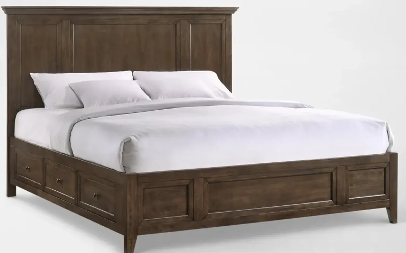 Lincoln Queen Storage Bed - Hickory