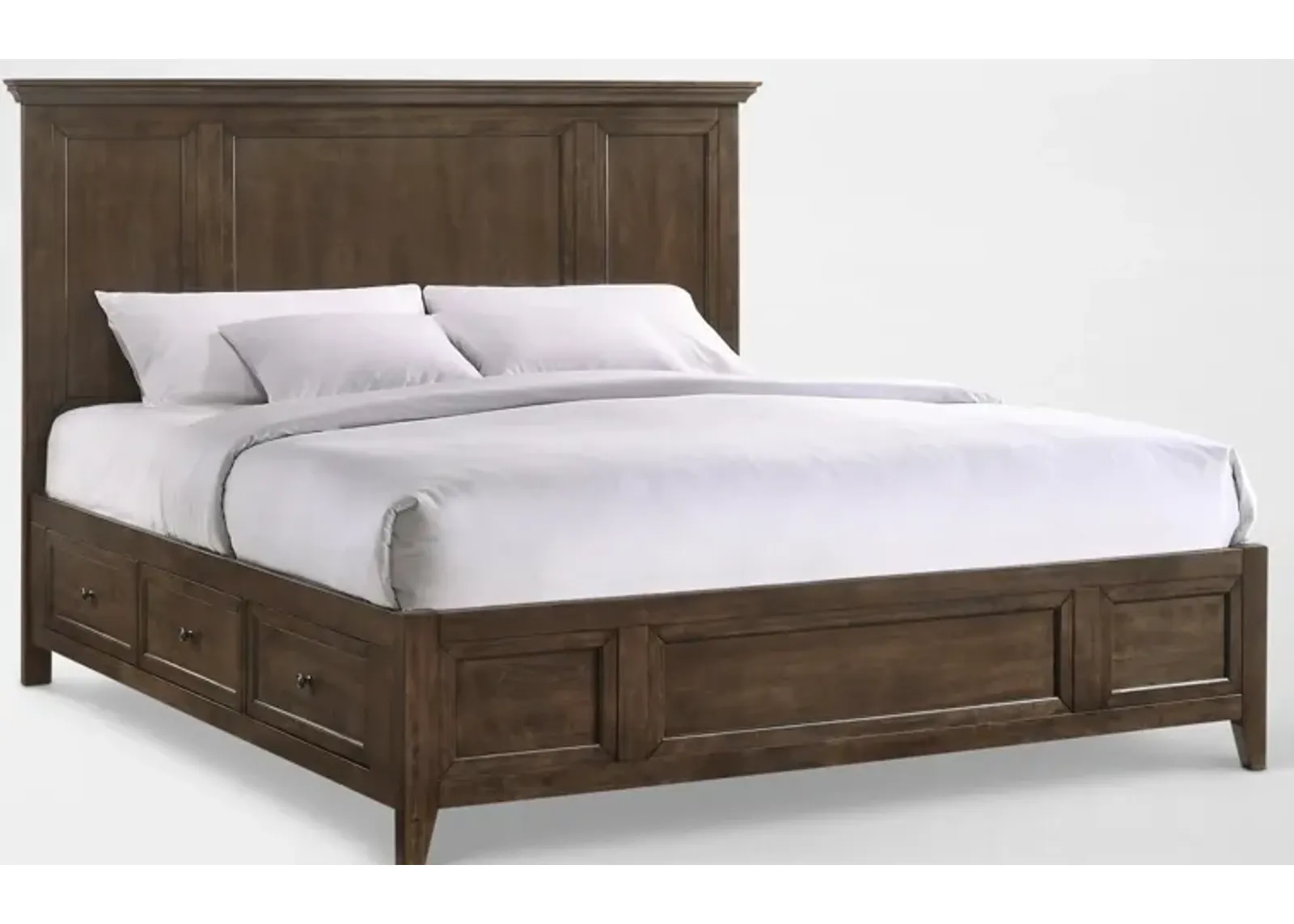 Lincoln King Storage Bed - Hickory