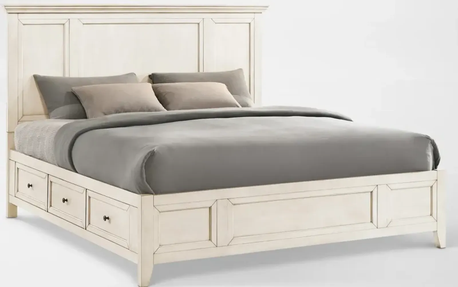 Lincoln Queen Storage Bed - White