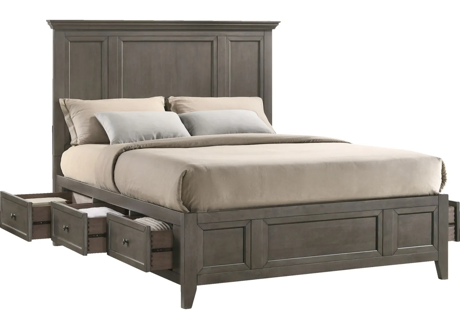 Lincoln Queen Storage Bed - Gray