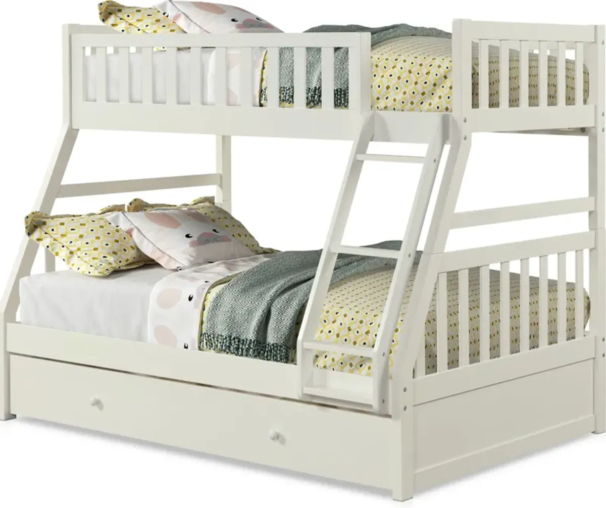 Scout Twin Over Full Trundle Bunk Bed - White