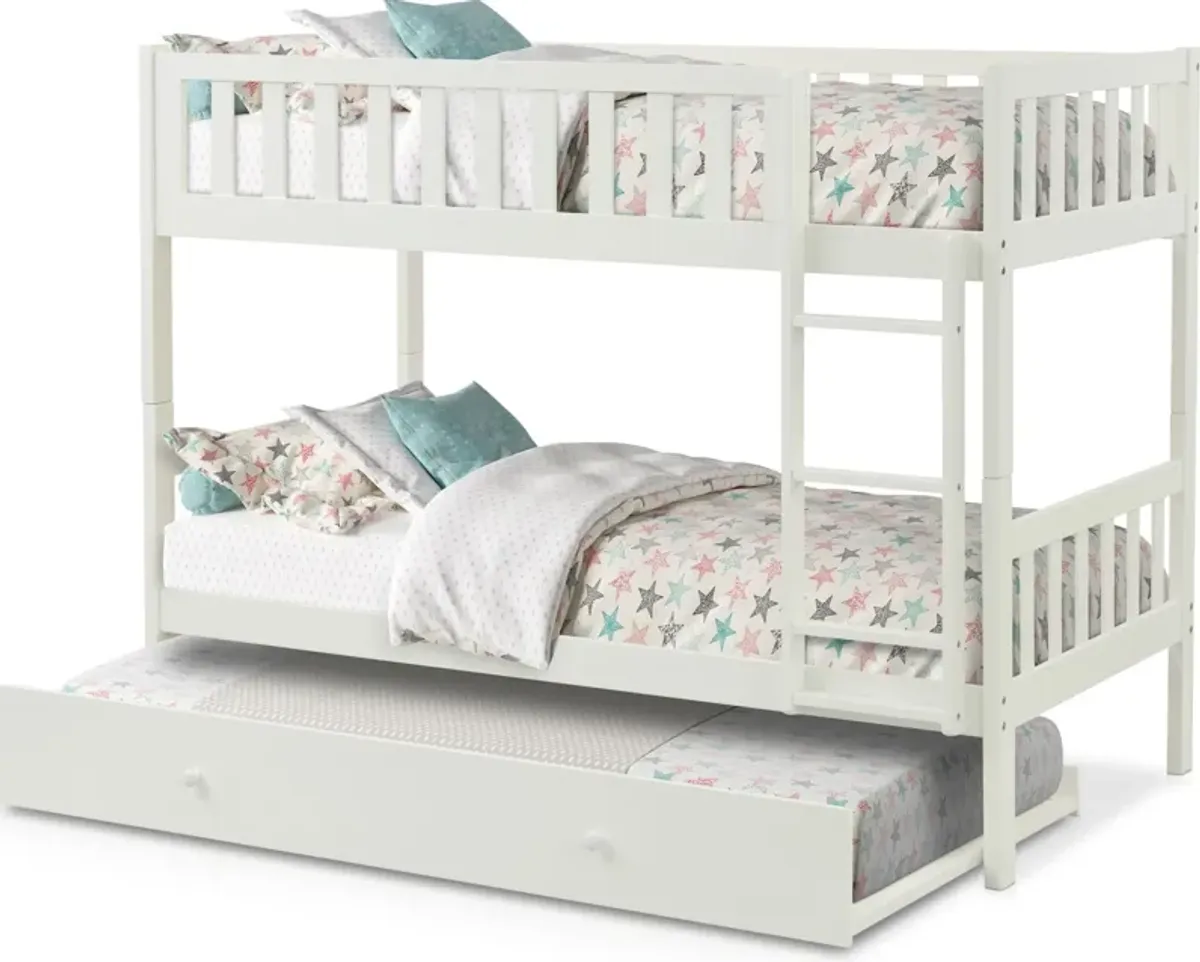 Scout Twin Over Twin Trundle Bunk Bed - White