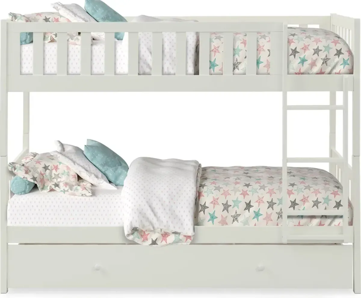 Scout Twin Over Twin Storage Bunk Bed - White