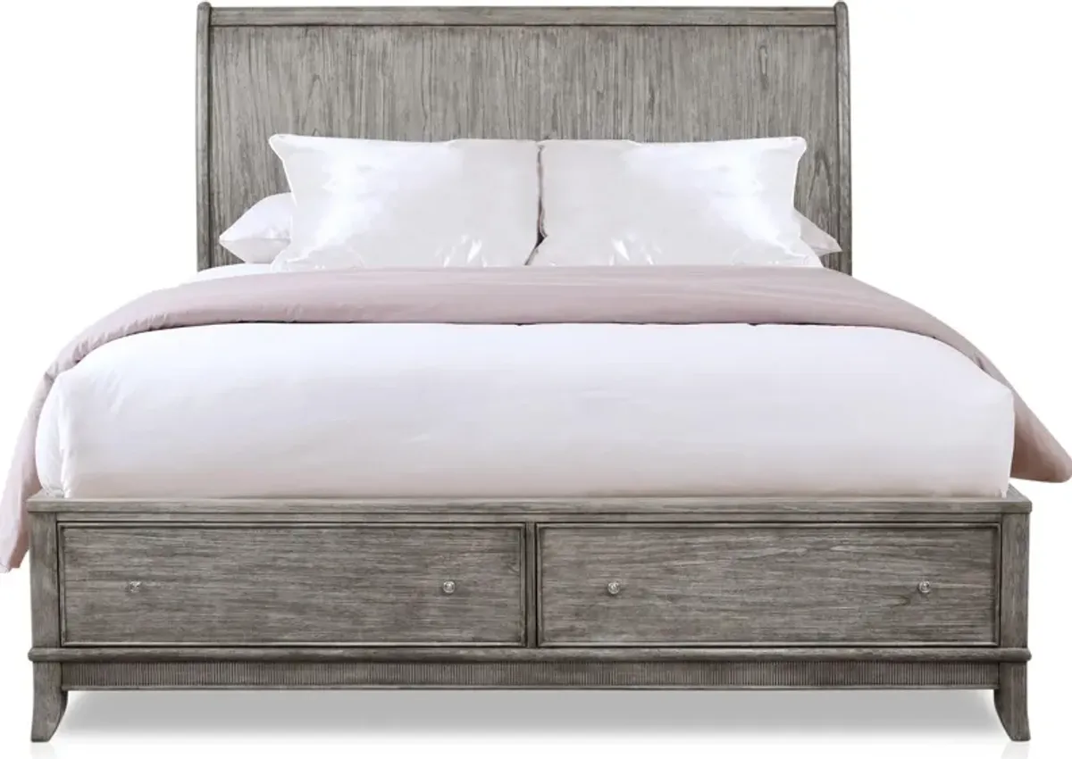 Hazel Queen Storage Bed - Gray