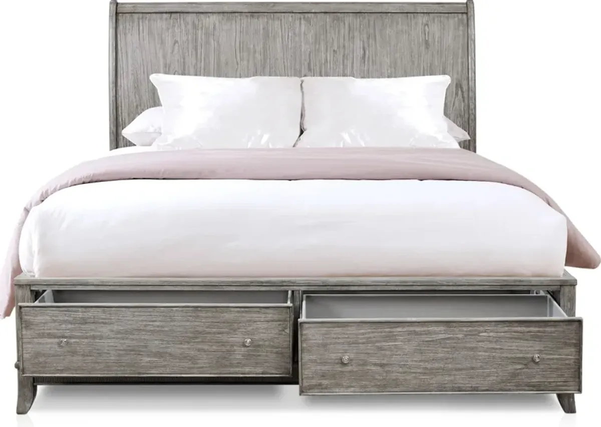 Hazel Queen Storage Bed - Gray